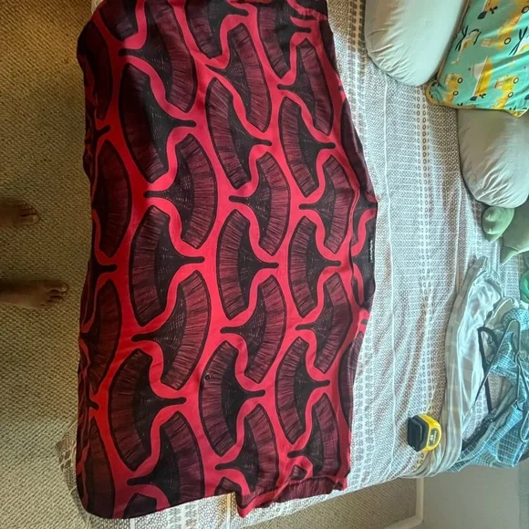 Manaola Red and Black Long Sleeve Dress - Picture 12 of 14